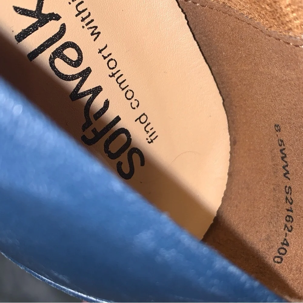 SoftWalk Vellore Women's Navy ballet Flats wide 8.5 W